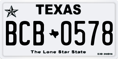 TX license plate BCB0578