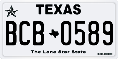 TX license plate BCB0589