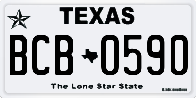 TX license plate BCB0590