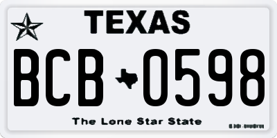 TX license plate BCB0598