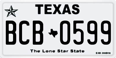 TX license plate BCB0599