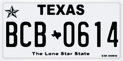 TX license plate BCB0614