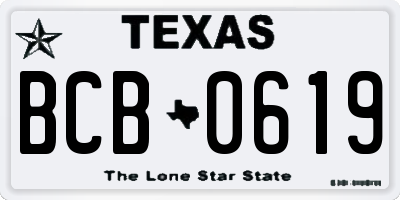 TX license plate BCB0619