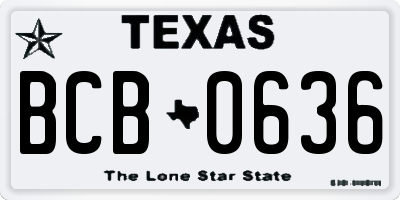 TX license plate BCB0636