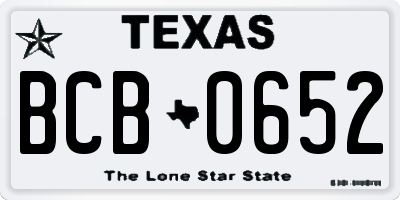 TX license plate BCB0652