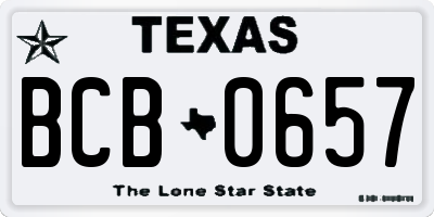 TX license plate BCB0657