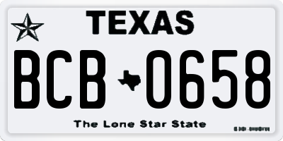 TX license plate BCB0658