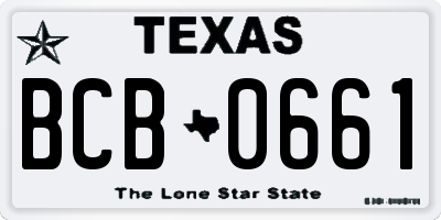 TX license plate BCB0661