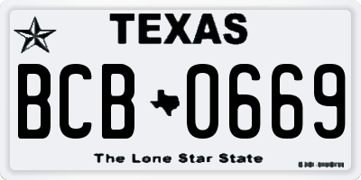 TX license plate BCB0669