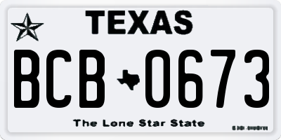 TX license plate BCB0673