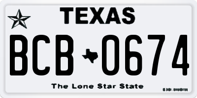 TX license plate BCB0674