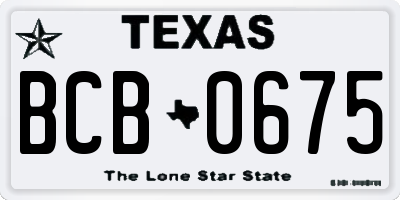 TX license plate BCB0675