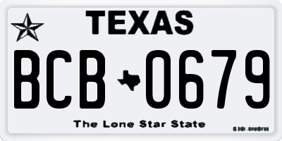 TX license plate BCB0679