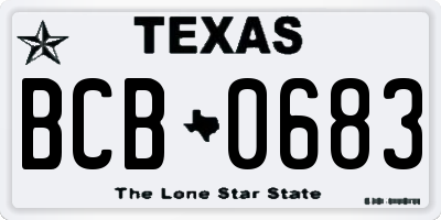 TX license plate BCB0683