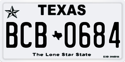 TX license plate BCB0684
