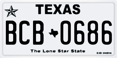 TX license plate BCB0686