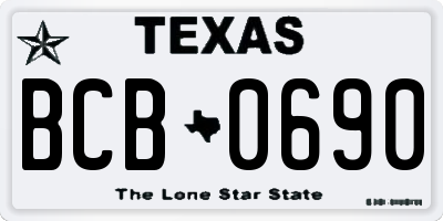 TX license plate BCB0690