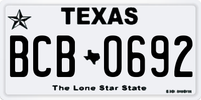 TX license plate BCB0692