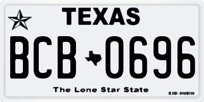 TX license plate BCB0696