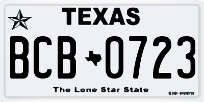 TX license plate BCB0723