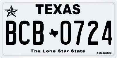 TX license plate BCB0724