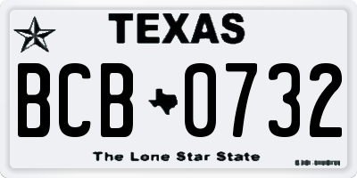 TX license plate BCB0732