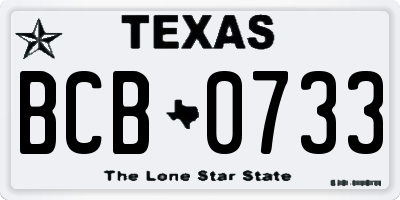TX license plate BCB0733