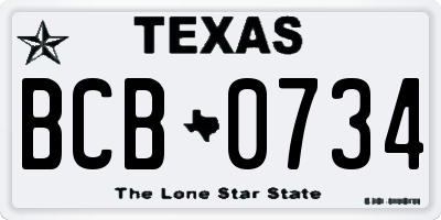 TX license plate BCB0734