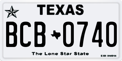 TX license plate BCB0740