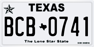 TX license plate BCB0741