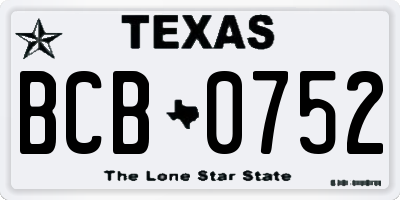 TX license plate BCB0752