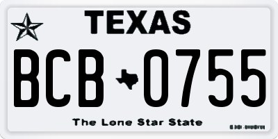 TX license plate BCB0755