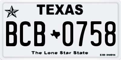 TX license plate BCB0758