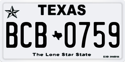 TX license plate BCB0759