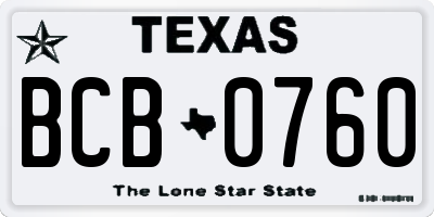 TX license plate BCB0760