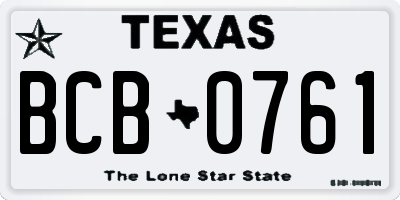 TX license plate BCB0761
