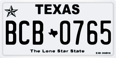 TX license plate BCB0765