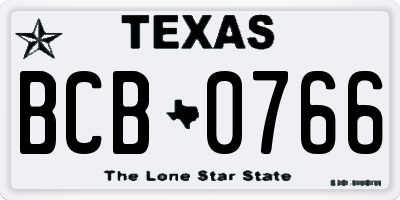 TX license plate BCB0766