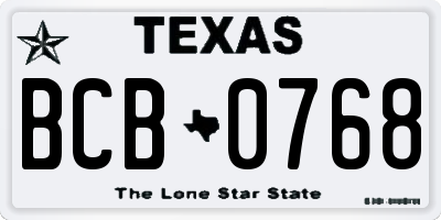 TX license plate BCB0768