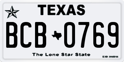TX license plate BCB0769