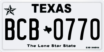 TX license plate BCB0770