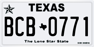 TX license plate BCB0771