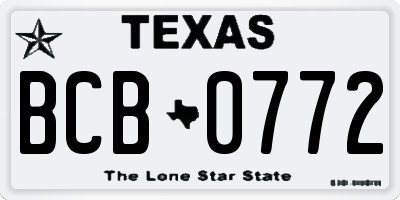TX license plate BCB0772