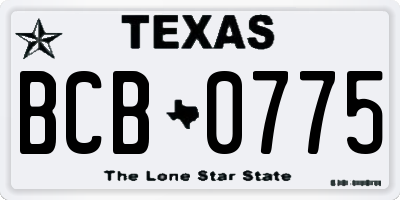 TX license plate BCB0775