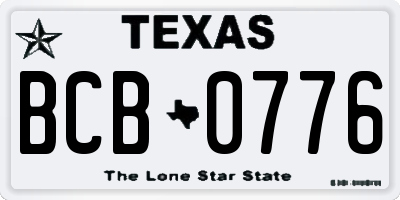 TX license plate BCB0776