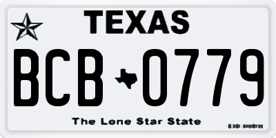 TX license plate BCB0779