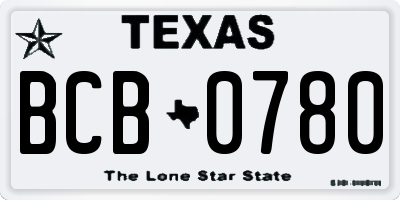 TX license plate BCB0780