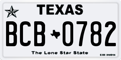 TX license plate BCB0782