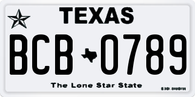 TX license plate BCB0789