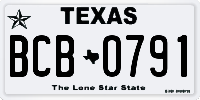 TX license plate BCB0791